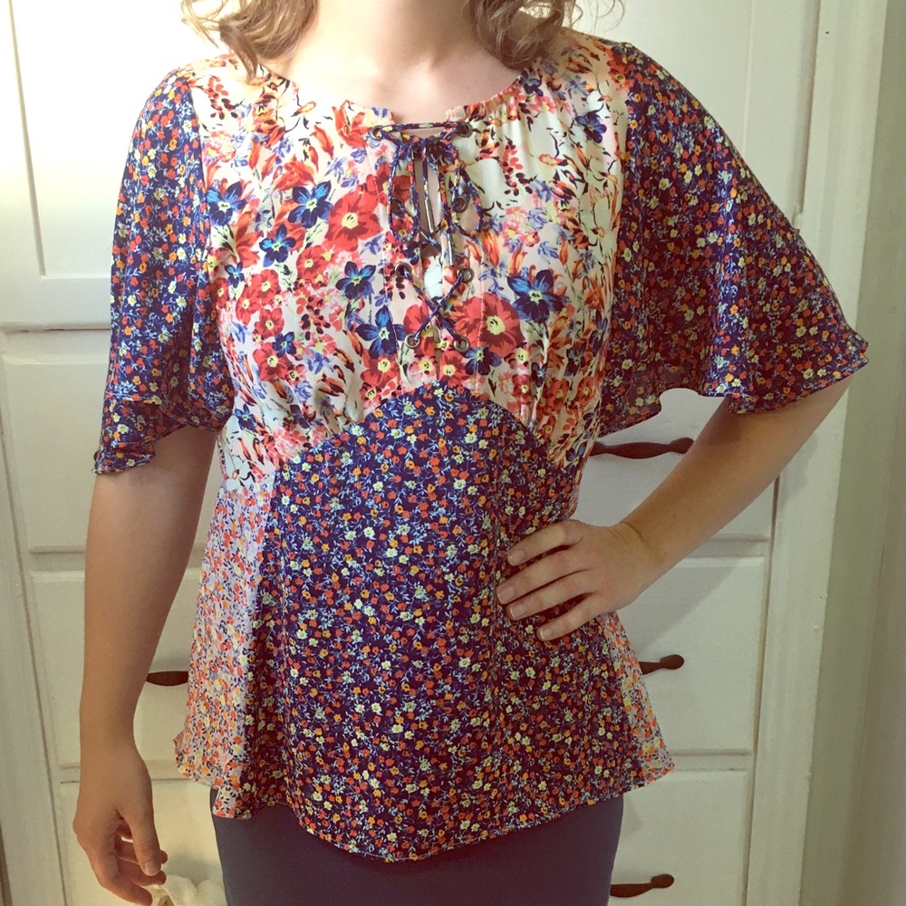 Anthropologie Floral Blouse